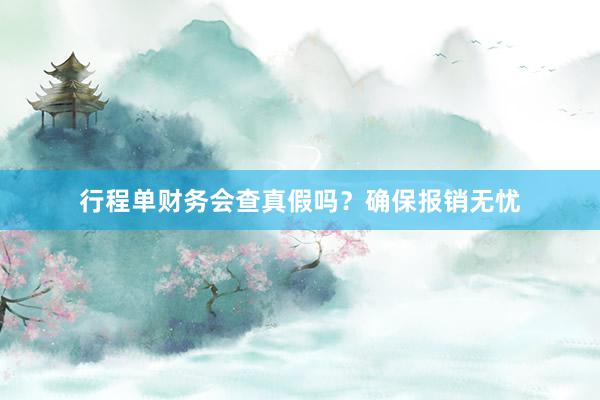 行程单财务会查真假吗？确保报销无忧