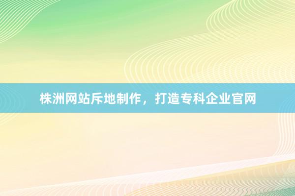 株洲网站斥地制作，打造专科企业官网