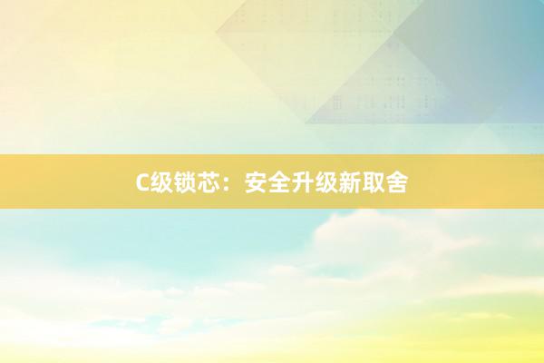 C级锁芯：安全升级新取舍